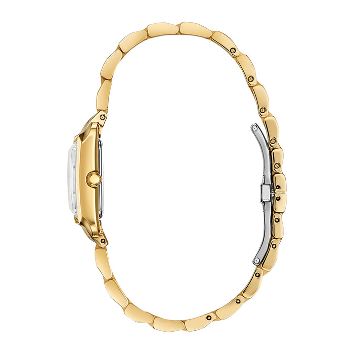 Citizen Bianca Womens Gold-Tone Stainless Steel Bracelet Band White Quartz Dial Watch - EW5552-53D
