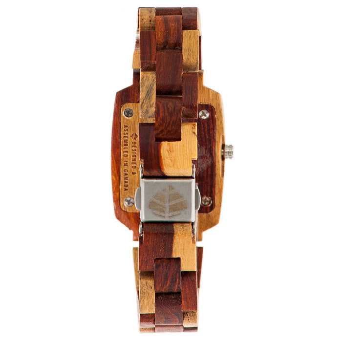 Tense Womens Mini Timber Wood Case and Bracelet Orange Dial Inlaidwood Watch - M8102I