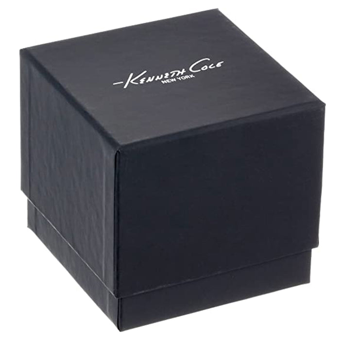 Kenneth Cole New York Mens Stainless Steel Case Black Leather Strap Black Watch - 10022537