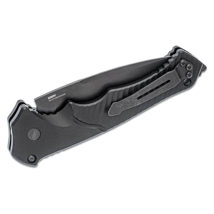 Benchmade Rukus II Black Folding Blade Aluminum Handle Push Button Automatic Knife - BM-9600BK