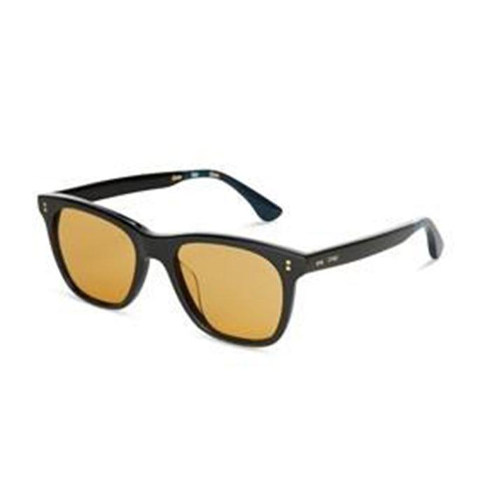 Fitzpatrick Unisex Shiny Black Frame Original Amber Lens Wrap Sunglasses - 10014005
