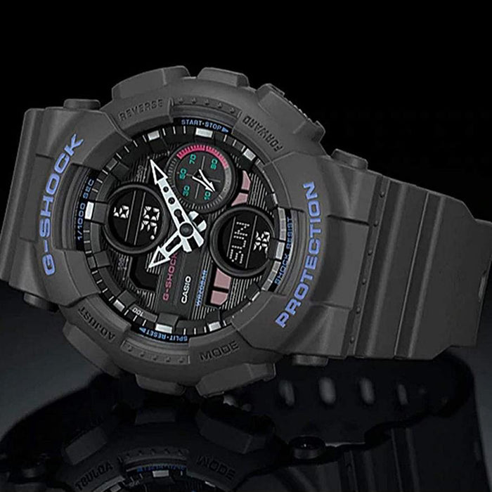 Casio Women's G-Shock S-Series Grey Resin Band Black Analog-Digital Dial Quartz Watch - GMA-S140-8ACR