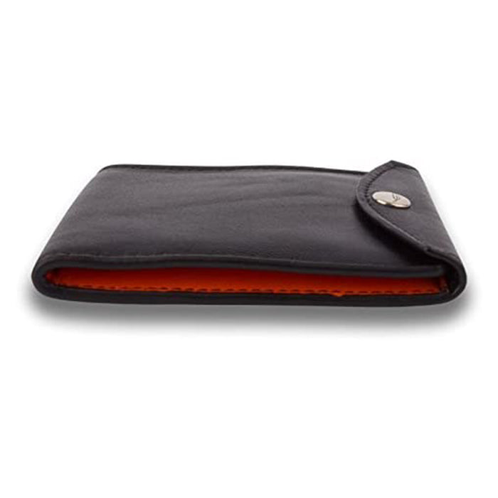 Orchill Men's Bi-Fold Black & Orange Leather Wallet - 115797919