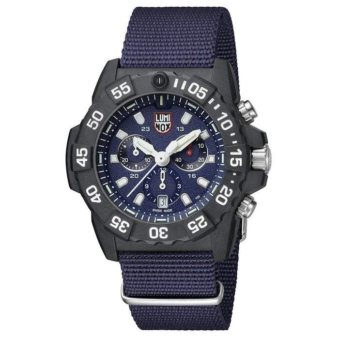 Luminox Men's Navy Seal 3580 Series Chronograph Blue Nylon Strap Blue Analog Dial Quartz Watch -  XS.3583.ND