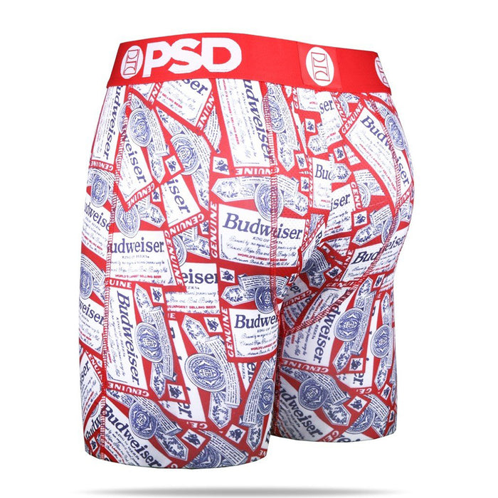 PSD Mens Red Buds All Over Budweiser Athletic Boxer Briefs X-Large Underwear - E21810055-RED-XL