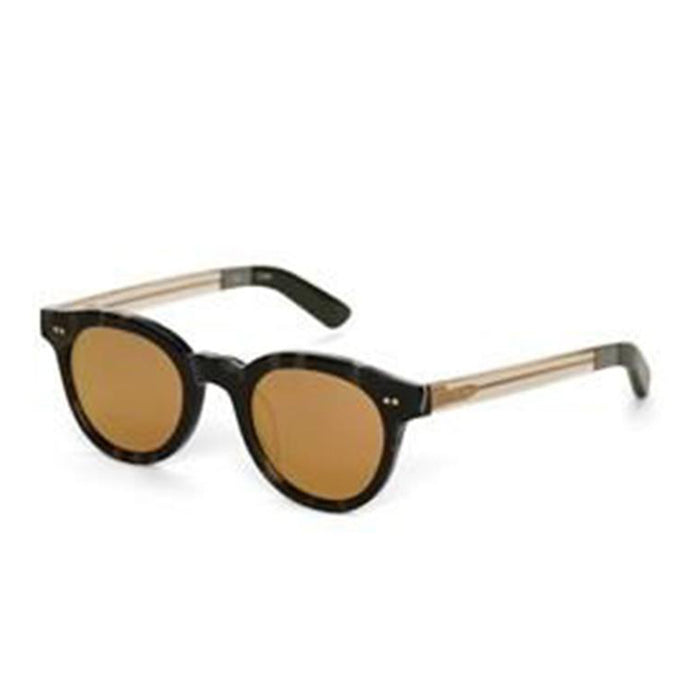 Womens Fin Camo Frame Rose Gold Mirror Lens Round Sunglasses - 10014823