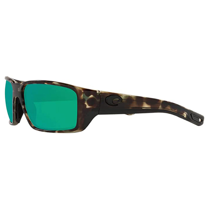 Costa Del Mar Mens 6s9079 Fantail Pro Rectangular Matte Wetlands Green Mirrored Sunglasses - 6S9079 -WTLNDSGRNMIR