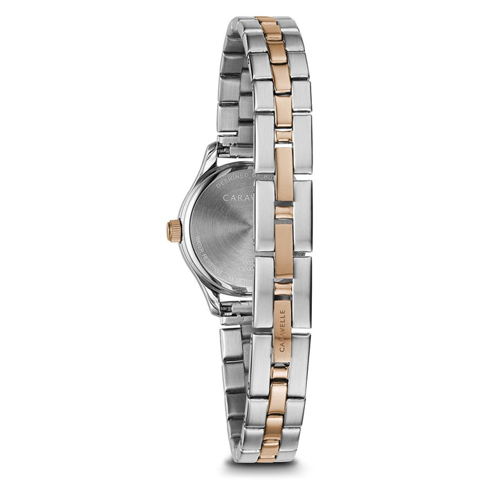 Caravelle Womens Silver-Tone Stainless Steel Bracelet Band Silver Quartz Dial Watch - 45L175