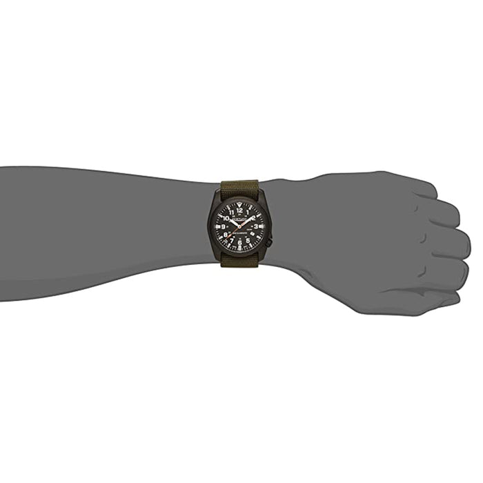 Bertucci Men's A-5P Illuminated Olive Nylon Band Field Black Dial Black Watch - 13501