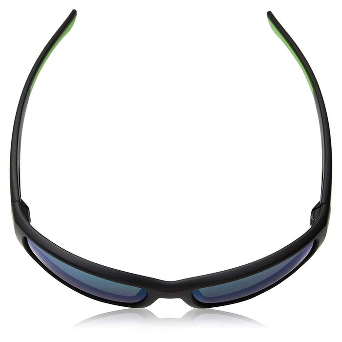 Survey Unisex Matte Black Band Green Mirror Lens Polarized Rectangle Sunglasses - SVPPGMMB