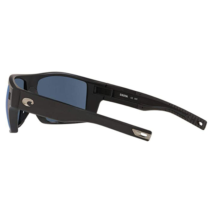 Costa Del Mar Men's Matte Black Frame Blue Mirror Lens Polarized Diego Rectangular Sunglasses - DG011OBMP