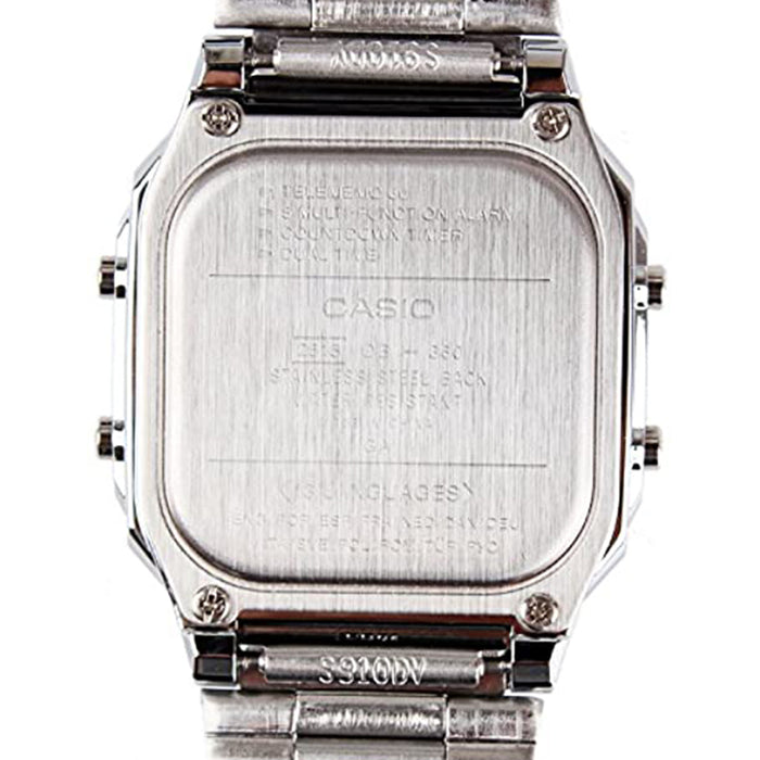 Casio Men's Grey Dial Silver Stainless-Steel Band Bracelet Quartz Watch - DB-360-1ADF(2)