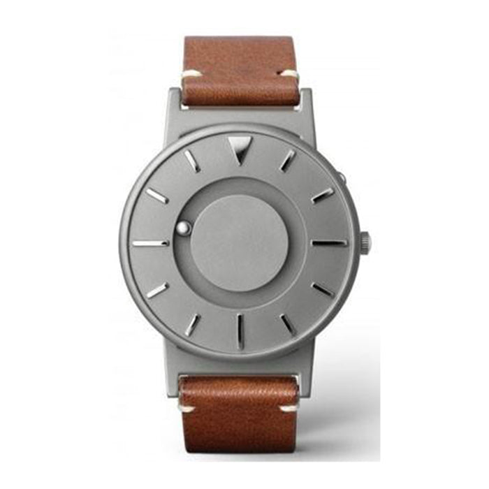 Eone Unisex Stainless Steel Silver Case Brown Leather Band Bradley Classic Watch - BR-BRWN