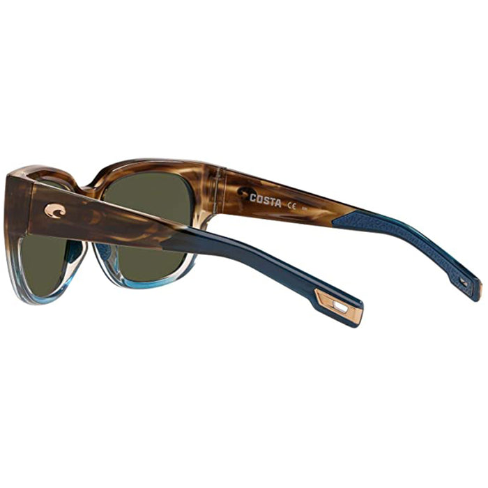 Costa Del Mar Womens Rectangular Shiny Wahoo Polarized Sunglasses - WTW251OBMGLP
