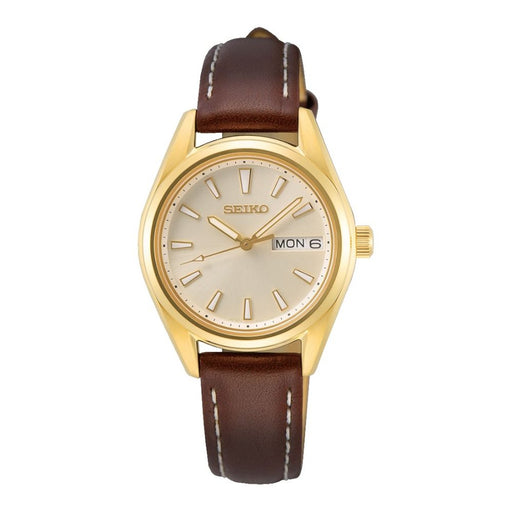 Seiko Women's Champagne Dial Brown Watches | WatchCo.com