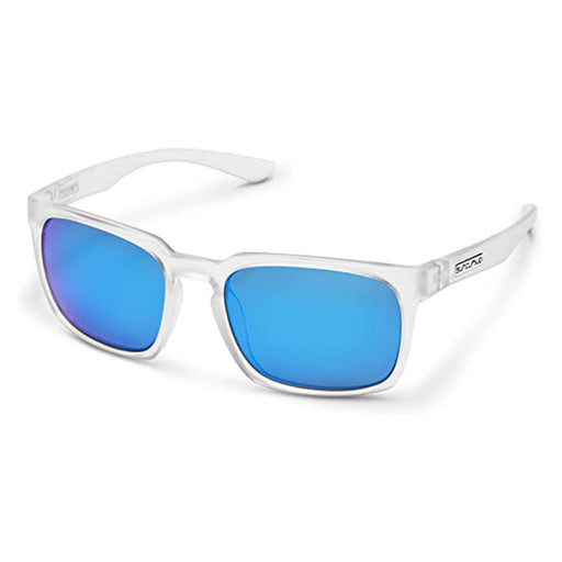 Suncloud Unisex Matte Crystal Frame Blue Mirror Sunglasses | WatchCo.com