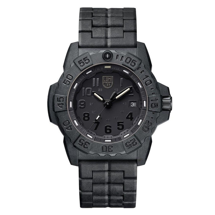 Luminox Men's Navy Seal 3500 Series Black Carbon Bracelet Black Dial Quartz Analog Watch - XS.3502.BO.L