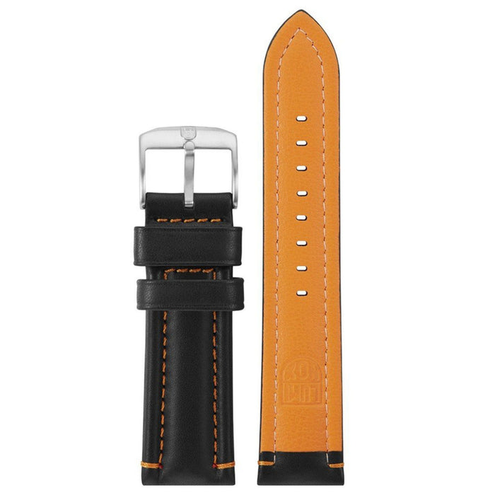 Luminox Men's 9380 F-35 Lighting II™ Series Black & Orange Leather Strap Stainless Steel Buckle Watch Band - FEX.9380.20Q.K