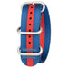 Bertucci DX3 Blue With Red Stripe Nylon Watch Bands | WatchCo.com