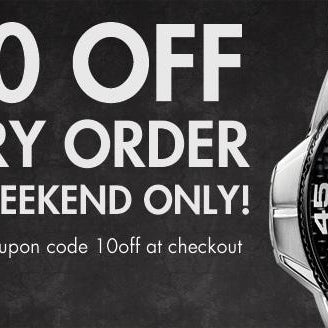$10 Off -  This Weekend Only - WatchCo.com