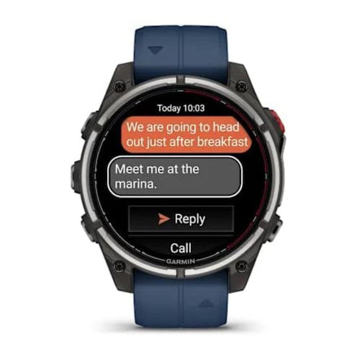 Garmin Quatix® 8 Pro – 47MM Unisex Blue Band AMOLED Display InReach® Technology For Satellite And LTE Connectivity Ultimate Nautical Smartwatch - 010-03198-50