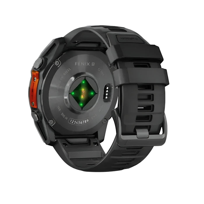 Garmin fēnix 8 Unisex Slate Gray with Black Band Amoled Long-Lasting Battery Life Dive-Rated Built-in LED Flashlight 51 Millimeters Premium Multisport GPS Smartwatch - 010-02905-00