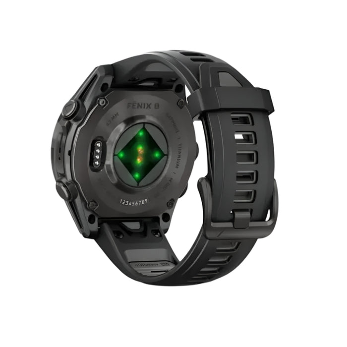 Garmin fēnix 8 Unisex Carbon Gray DLC Titanium with Pebble Gray Band Amoled Sapphire Long-Lasting Battery Life Dive-Rated Built-in LED Flashlight 43 Millimeters Premium Multisport GPS Smartwatch - 010-02903-20