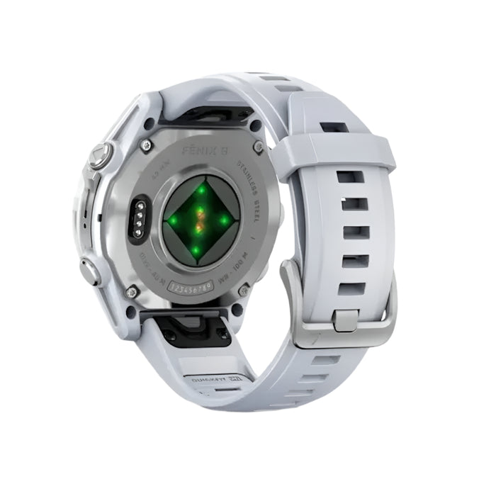Garmin fēnix 8 Pro Unisex Silver With Whitestone Band Amoled Long-Lasting Battery Life Dive-Rated Built-in LED Flashlight 43 Millimeters Premium Multisport GPS Smartwatch - 010-02903-00