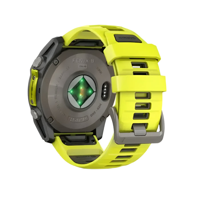 Garmin fēnix 8 Unisex Titanium with Amp Yellow/Graphite Band Solar Amoled Sapphire Long-Lasting Battery Life Dive-Rated Built-in LED Flashlight 51 Millimeters Premium Multisport GPS Smartwatch - 010-02907-20