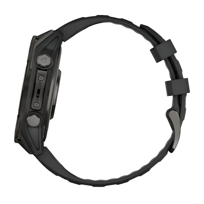 Garmin fēnix 8 Unisex Carbon Gray DLC Titanium with Pebble Gray Band Amoled Sapphire Long-Lasting Battery Life Dive-Rated Built-in LED Flashlight 47 Millimeters Premium Multisport GPS Smartwatch - 010-02904-20