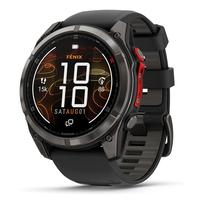Garmin fēnix 8 Pro 51 MM Unisex Carbon Gray DLC Titanium with Black/Pebble Gray MicroLED Sapphire GPS Smartwatch - 010-03380-00