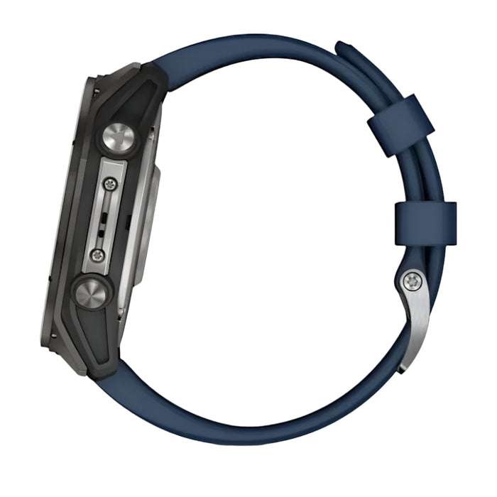 Garmin® quatix® 8 47 MM Unisex Blue Bright AMOLED Display Chartplotter Controls Built-in Flashlight 24/7 Health & Wellness Features Marine GPS Smartwatch - 010-02904-50