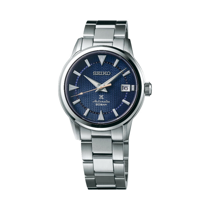 Seiko Men's Blue Dial Silver Stainless Steel Band Analog Automatic Watch - SPB249