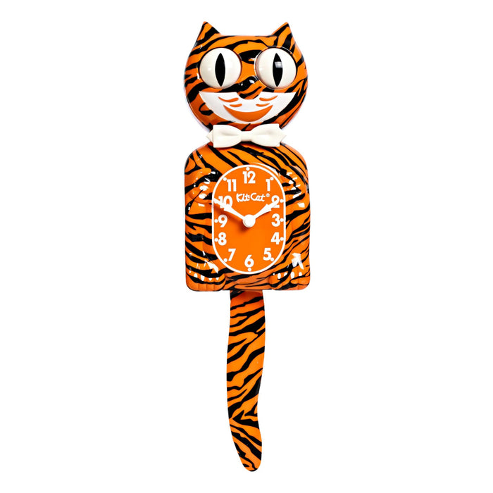 Kit Cat Klock Bengal Tiger Kid Orange With Black Stripes Battery Operated Wall Clock - EP-1