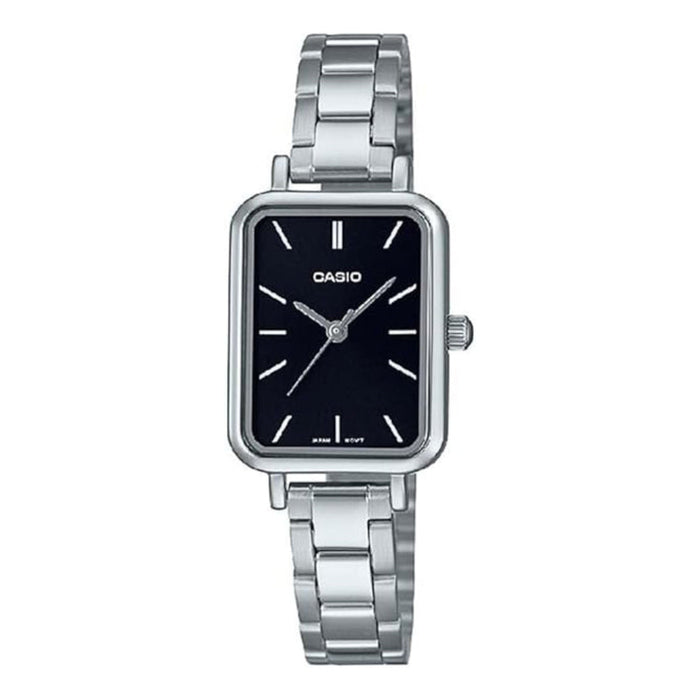Casio Women's Black Dial Silver Stainless Steel Band Analog Japanese Quartz Watch - LTP-V009D-1EUDF