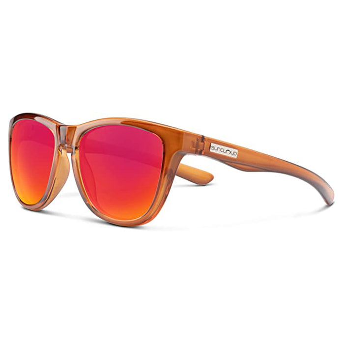 Suncloud Unisex Crystal Amber Frame Polar Red Mirror Lens Polarized Topsail Lifestyle Sunglasses - 2032311NM55OZ