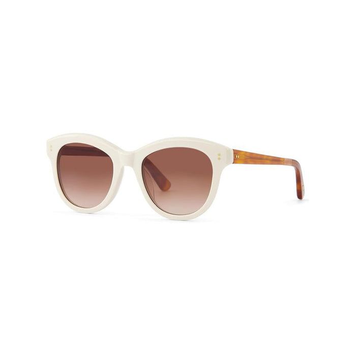 TOMS Women's Chalk/Honey Tortoise Frame Brown Gradient Lens Gwyneth Round Sunglasses - 10021692