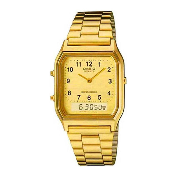 Casio Men's Digital Dial Gold Stainless Steel Band Analog-Digital Quartz Watch - AQ-230GA-9BMQ-M