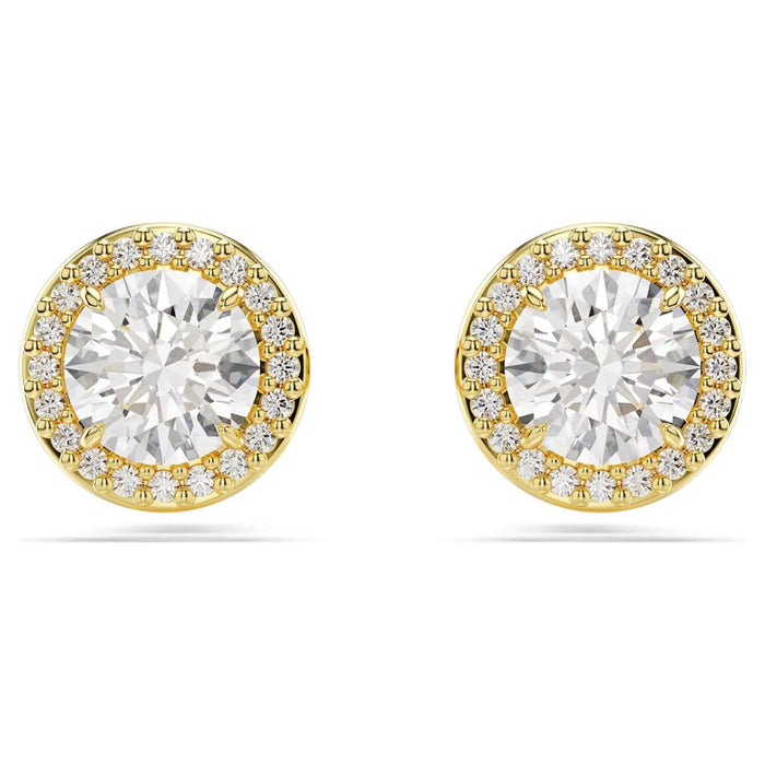 SWAROVSKI Women's Gold-Tone Finished Round Cut Una Stud Earrings - 5686637