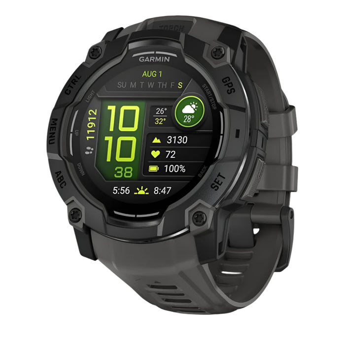 Garmin Instinct® 3 50 MM Unisex Charcoal AMOLED Display Metal-Reinforced Bezel Built-in Flashlight Up To 18 Days Of Battery Life Rugged Outdoor GPS Smartwatch - 010-03020-00