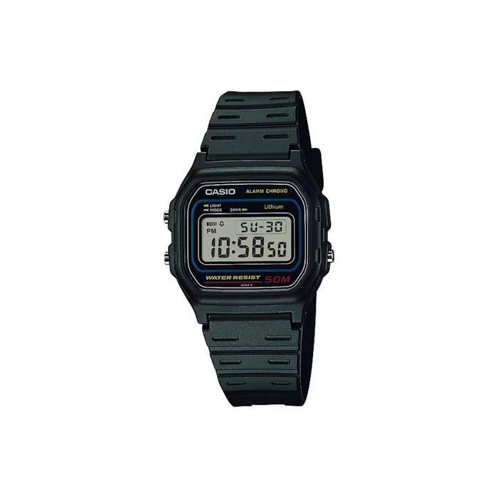 Casio Men's Gray Dial Black Resin Band Digital Quartz Watch - W-59-1VQD