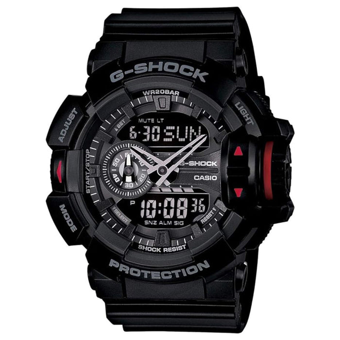 Casio Men's Black Dial Multicolor Resin Band Analog-Digital G-Shock Quartz Watch - GA-400-1BDR