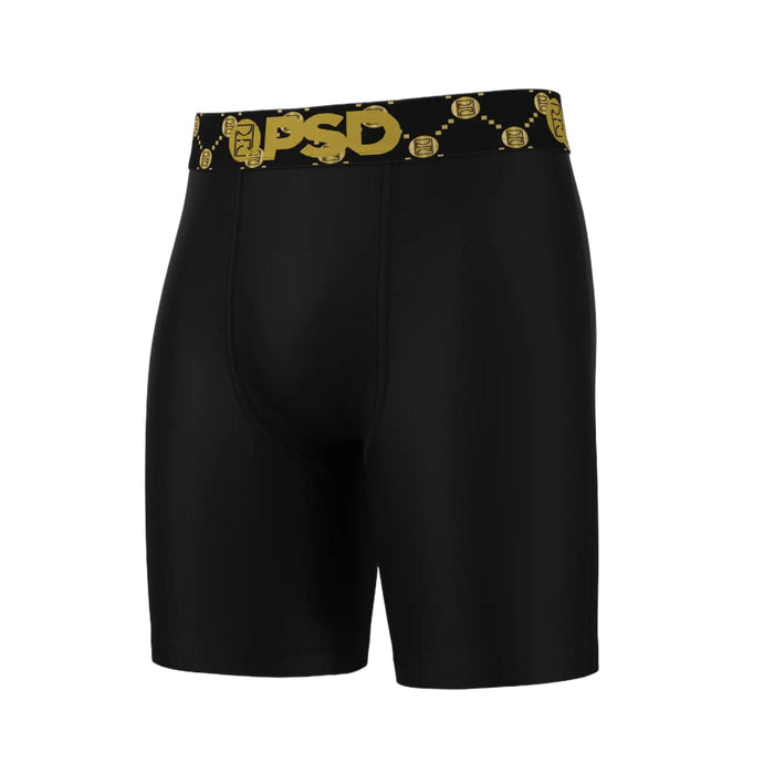 PSD Men's Emblem Black Solid Cotton Boxer Briefs XX-Large Underwear - 125180116-BLK-XXL