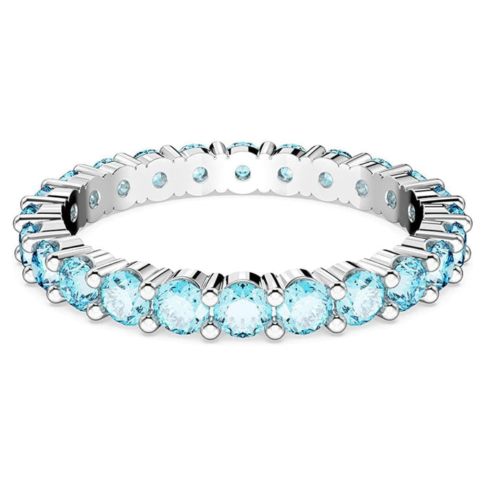 Swarovski Part of the Matrix Vittore Collection Women's Aquamarine-Blue Crystals on a Rhodium Finished Band Size 9 Matrix Vittore Ring - 5658673