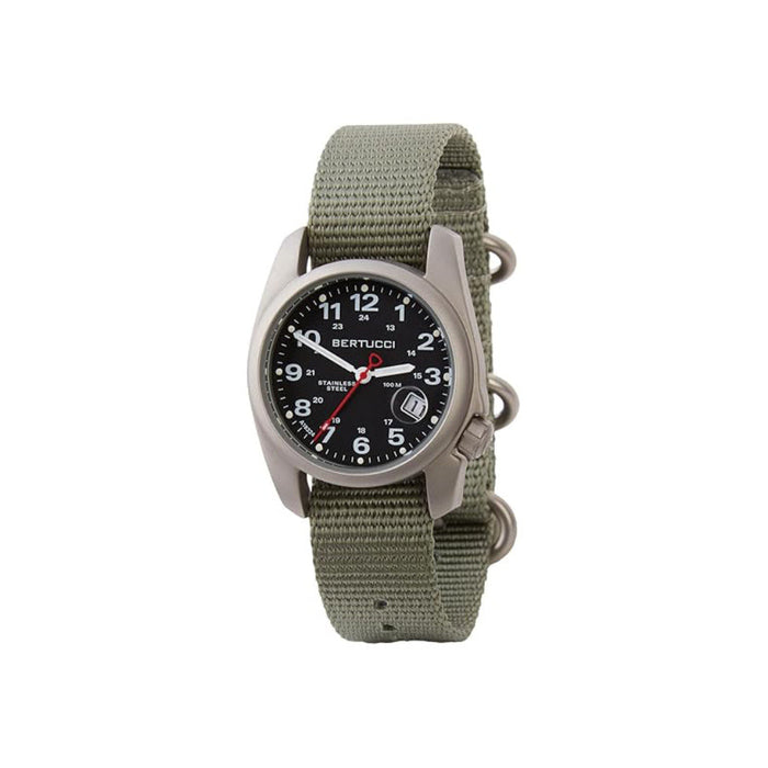 Bertucci A-1S Super Field Men's Black Dial Defender Drab Nylon Band Analog Japanese Quartz Watch - 10602
