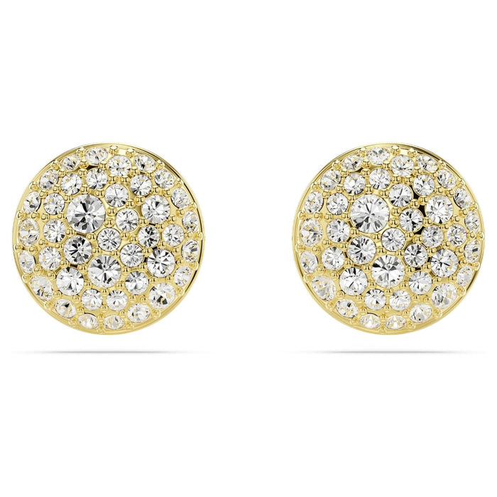 Swarovski Women's Meteor Motif with Snow Pavé of Clear Round Crystals in a Gold-Tone Finished Setting Meteora Stud Earrings - 5683444