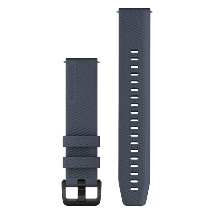 Garmin Unisex Granite Blue With Black Hardware Silicone 20MM Quick Release Watch Band - 010-13076-01