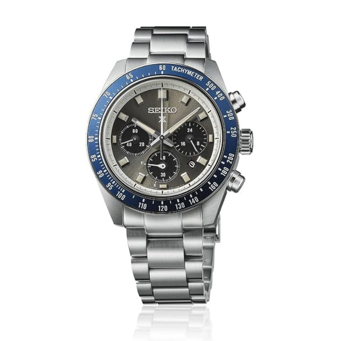 Seiko Prospex Speedtimer Men's Grey Dial Silver Stainless Steel Band Analog Solar Watch - SSC939