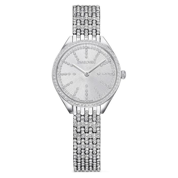 Swarovski Women's Silver Dial Silver Metal Band Analog Swiss Quartz Watch - 5644062