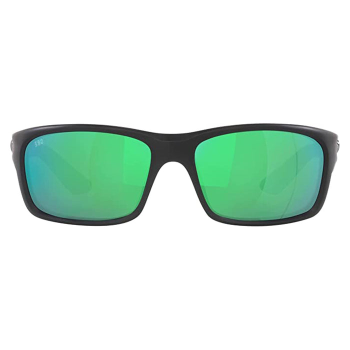 Costa Del Mar Men's Matte Black Frame Green Mirror Lens Polarized Jose Pro Rectangular Sunglasses - 06S9106-910602-62